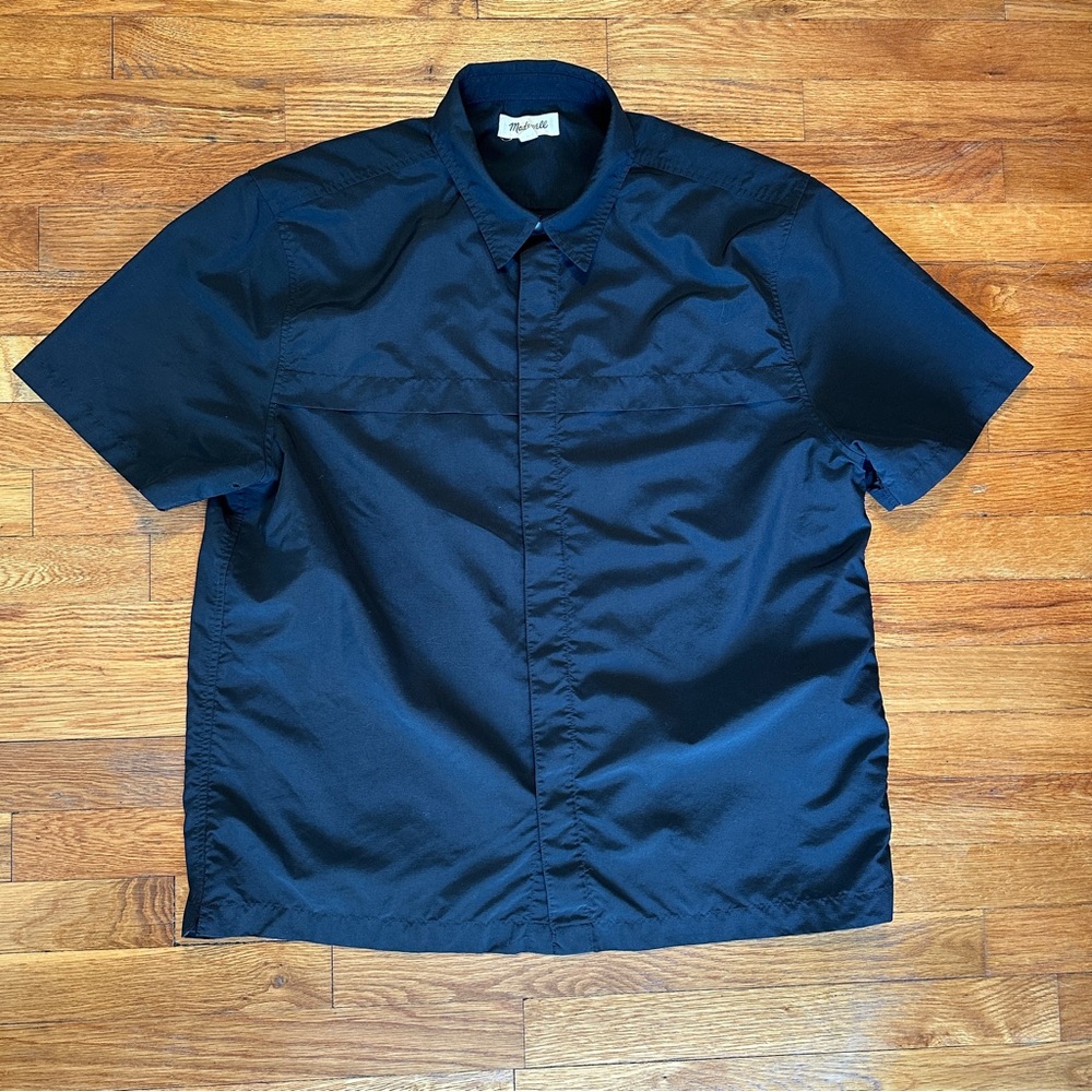 Madewell Black Tech Button-Up Shirt - Size L